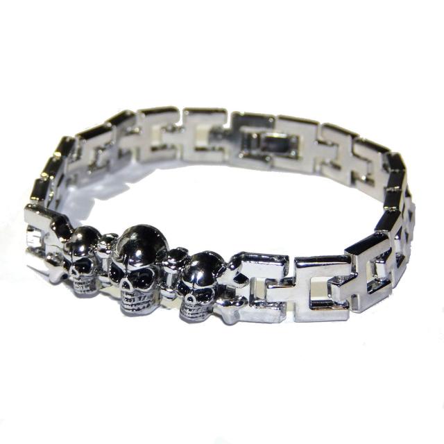 3連 スカル ガイコツ 骸骨 がいこつ ブレスレット メンズ < 男性アクセサリー/時計 3連 スカル ガイコツ 骸骨 がいこつ ブレスレット メンズ < 男性アクセサリー/時計の