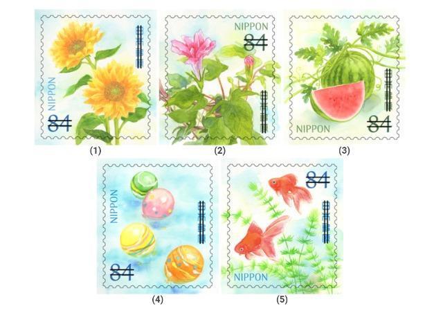 2024年 夏のグリーティング 84円切手 ひまわり すいか 朝顔 < ホビー  2024年 夏のグリーティング 84円切手 ひまわり すいか 朝顔 < ホビーの