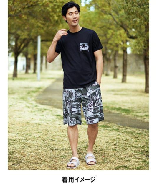 4Lサイズ!フォト柄!黒系色合い!吸汗速乾!半袖Tシャツandハーフパンツ!の2点セット!新品!大きいサイズ! < 男性ファッション  4Lサイズ!フォト柄!黒系色合い!吸汗速乾!半袖Tシャツandハーフパンツ!の2点セット!新品!大きいサイズ! < 男性ファッションの