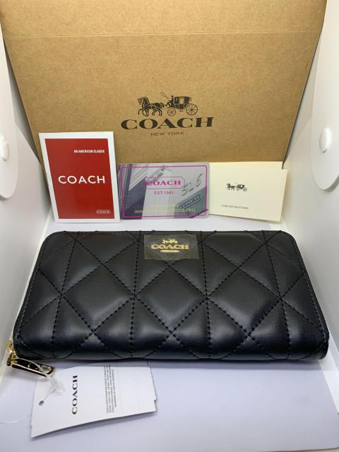 COACH  コーチ  F53637  長財布 キルテッド レザー アコーディオン ジップアラウンド ブラック  IMBLK < ブランド  COACH  コーチ  F53637  長財布 キルテッド レザー アコーディオン ジップアラウンド ブラック  IMBLK  < ブランドの