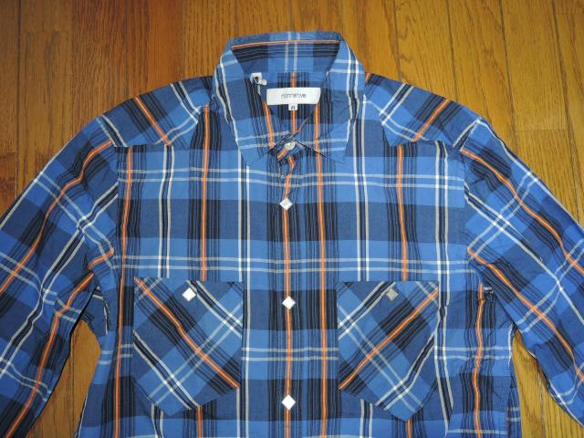 nonnative ノンネイティブ ウエスタン チェックシャツ 0 青 ブルー 薄手 長袖シャツ < ブランド  nonnative ノンネイティブ ウエスタン チェックシャツ 0 青 ブルー 薄手 長袖シャツ < ブランドの