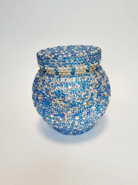 (33) ペット 骨壺 ラインストーン ブルーmix < ペット/手芸/園芸 (33) ペット 骨壺 ラインストーン ブルーmix < ペット/手芸/園芸の