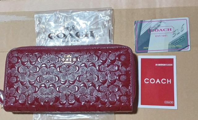 COACH �R�[�` �����z ���E���h�t�@�X�i�[ �G���{�X �V�O�l�`���[���K�i  �� �u�����h�� 