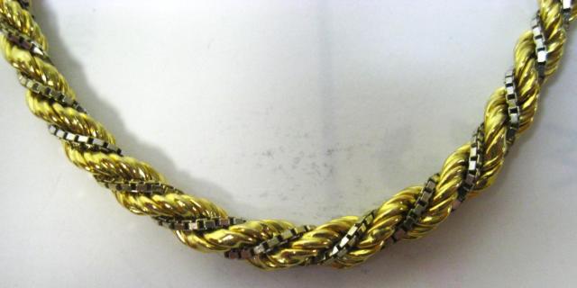 �ɔ��i 750 18���ƃz���C�g�S�[���h�̃��[�v�f�U�C���� �l�b�N���X 60cm �� �����A�N�Z�T���[/���v�� 