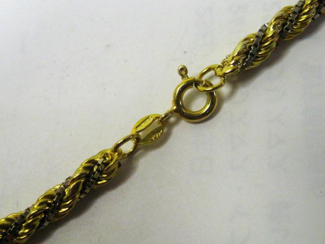 �ɔ��i 750 18���ƃz���C�g�S�[���h�̃��[�v�f�U�C���� �l�b�N���X 60cm �� �����A�N�Z�T���[/���v�� 