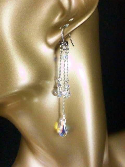 ハンドメイド★スワロビーズ使用!ロングピアス★自慢の1品★ < 女性アクセサリー/時計 ハンドメイド★スワロビーズ使用!ロングピアス★自慢の1品★ < 女性アクセサリー/時計の