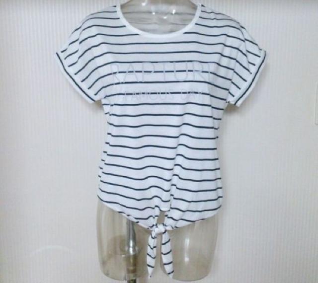 COLZA★ボーダー柄 前結び トップス < ブランド COLZA★ボーダー柄 前結び トップス < ブランドの