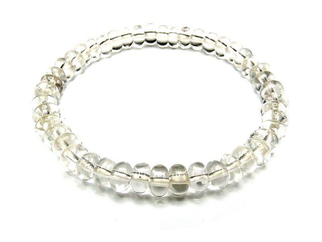 石街開運AA水晶クリスタルボタン約4x6mmブレスレット天然石 < 女性アクセサリー/時計  石街開運AA水晶クリスタルボタン約4x6mmブレスレット天然石  < 女性アクセサリー/時計の