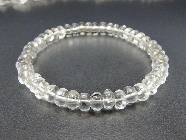 石街開運AA水晶クリスタルボタン約4x6mmブレスレット天然石 < 女性アクセサリー/時計  石街開運AA水晶クリスタルボタン約4x6mmブレスレット天然石 < 女性アクセサリー/時計の