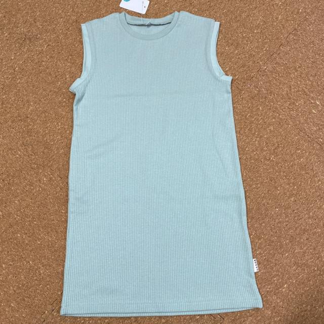 新品タグ付き140ノースリーブワンピース ミントカラー.10 < キッズ/ベビー  新品タグ付き140ノースリーブワンピース ミントカラー.10  < キッズ/ベビーの