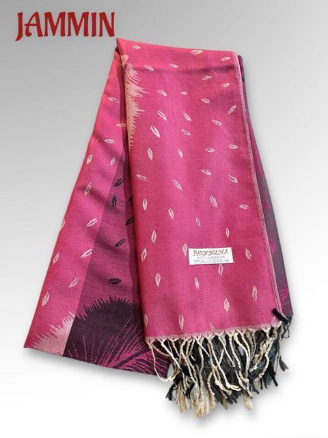 孔雀羽根柄ストール アジアン ストール パシュミナ ピンク < 女性ファッション 孔雀羽根柄ストール アジアン ストール パシュミナ ピンク < 女性ファッションの