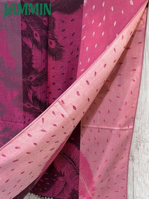 孔雀羽根柄ストール アジアン ストール パシュミナ ピンク < 女性ファッション 孔雀羽根柄ストール アジアン ストール パシュミナ ピンク < 女性ファッションの