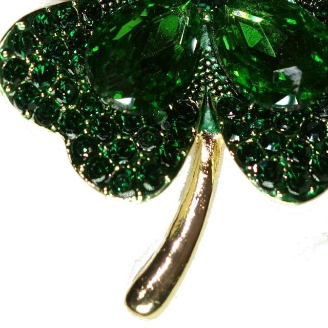 ビッグサイズ 緑色 四葉のクローバー クローバー バッジ ブローチ ラペルピン ピンバッジ ラインストーン < 女性アクセサリー/時計 ビッグサイズ 緑色 四葉のクローバー クローバー バッジ ブローチ ラペルピン ピンバッジ ラインストーン < 女性アクセサリー/時計の