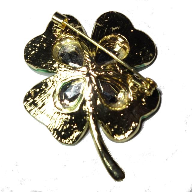 ビッグサイズ 緑色 四葉のクローバー クローバー バッジ ブローチ ラペルピン ピンバッジ ラインストーン < 女性アクセサリー/時計 ビッグサイズ 緑色 四葉のクローバー クローバー バッジ ブローチ ラペルピン ピンバッジ ラインストーン < 女性アクセサリー/時計の