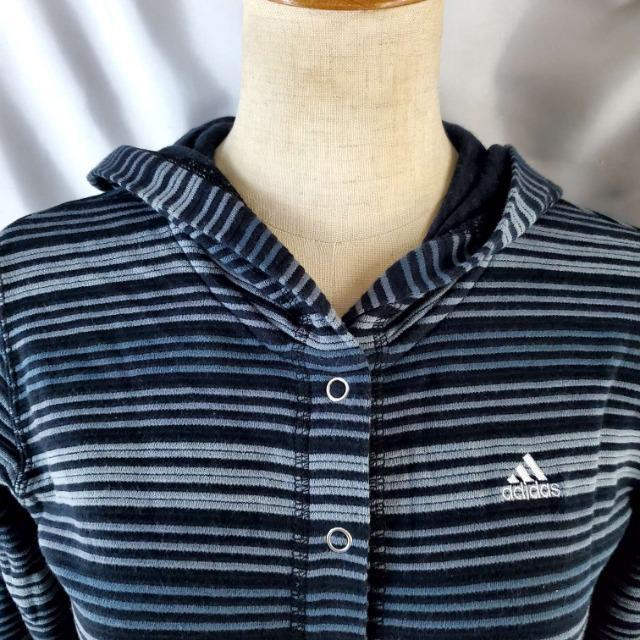 込み★305★adidas★ボーダーフード付きカーディガン★M★ < ブランド 込み★305★adidas★ボーダーフード付きカーディガン★M★ < ブランドの