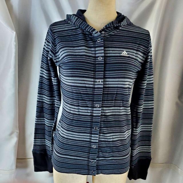 込み★305★adidas★ボーダーフード付きカーディガン★M★ < ブランド 込み★305★adidas★ボーダーフード付きカーディガン★M★ < ブランドの