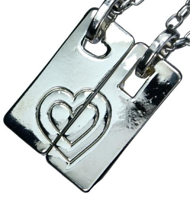 2個1組 ネックレス・メッセージペアスクエア プレート プレゼント ギフト 男女 記念日 カジュアル ハート 綺麗 可愛い < 女性アクセサリー/時計  2個1組 ネックレス・メッセージペアスクエア プレート プレゼント ギフト 男女 記念日 カジュアル ハート 綺麗 可愛い  < 女性アクセサリー/時計の