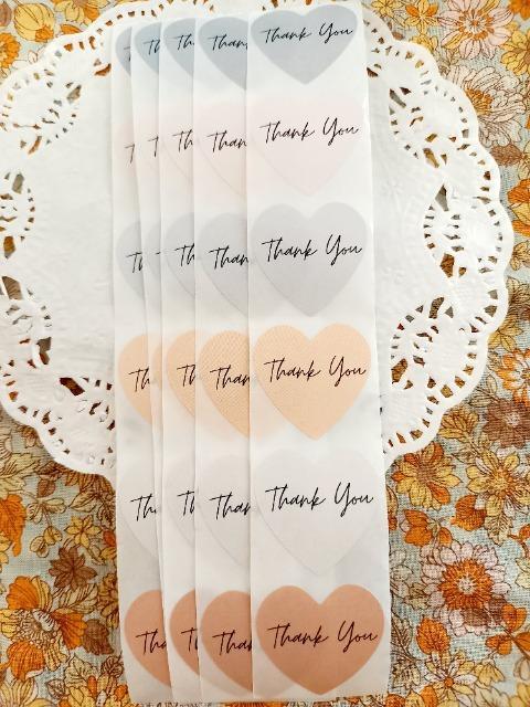 お裾分け☆くすみカラーハート型Thank Youシール5セット☆ < インテリア/ライフ  お裾分け☆くすみカラーハート型Thank Youシール5セット☆  < インテリア/ライフの