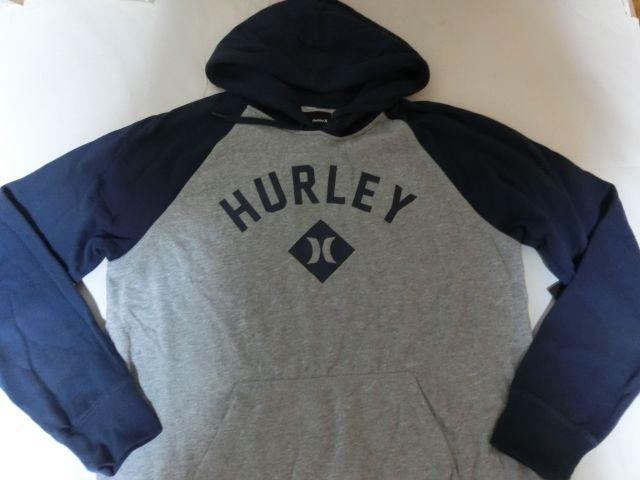USA購入【hurley】ロゴプリント プルオーバーパーカーUS XL灰x紺 < ブランド  USA購入【hurley】ロゴプリント プルオーバーパーカーUS XL灰x紺  < ブランドの