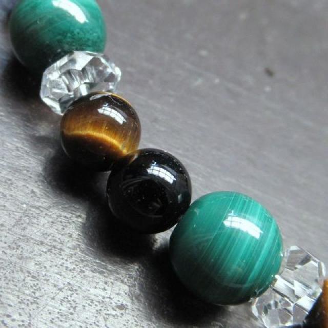 マラカイトxオニキスxタイガーアイブレスレット < 女性アクセサリー/時計 マラカイトxオニキスxタイガーアイブレスレット < 女性アクセサリー/時計の