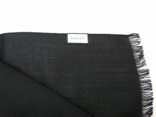 グッチ GG柄 ウール×シルク ストール マフラー ブラック 新品同様【送料無料】 < ブランド グッチ GG柄 ウール×シルク ストール マフラー ブラック 新品同様【送料無料】 < ブランドの
