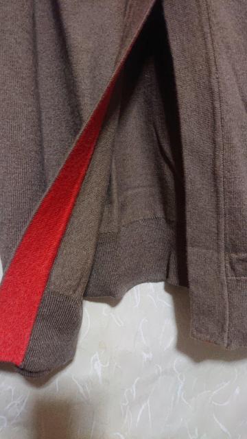 LAKOLE ラコレ 2wayニットワンピース/ニットカーディガン キャメル×オレンジライン  ロングカーディガン < 女性ファッション  LAKOLE ラコレ 2wayニットワンピース/ニットカーディガン キャメル×オレンジライン  ロングカーディガン < 女性ファッションの