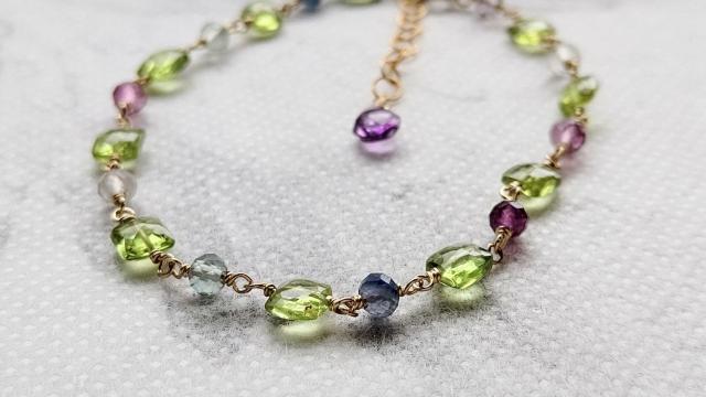 14kgf*ペリドットとフローライトのブレスレット*24019 < 女性アクセサリー/時計 14kgf*ペリドットとフローライトのブレスレット*24019 < 女性アクセサリー/時計の