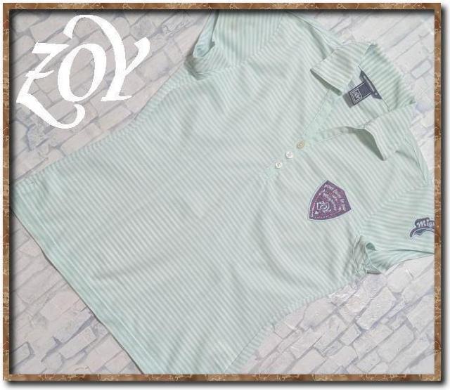 ゾーイ 飾り付きボーダー半袖ポロシャツ☆やや難 < レジャー/スポーツ ゾーイ 飾り付きボーダー半袖ポロシャツ☆やや難 < レジャー/スポーツの