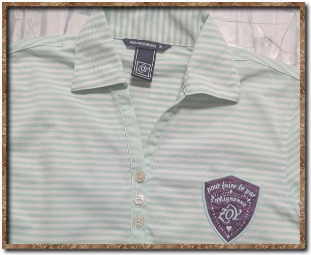 ゾーイ 飾り付きボーダー半袖ポロシャツ☆やや難 < レジャー/スポーツ ゾーイ 飾り付きボーダー半袖ポロシャツ☆やや難 < レジャー/スポーツの