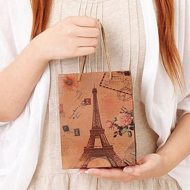 エッフェル塔柄アンティーク風ラッピングバッグ < インテリア/ライフ エッフェル塔柄アンティーク風ラッピングバッグ < インテリア/ライフの