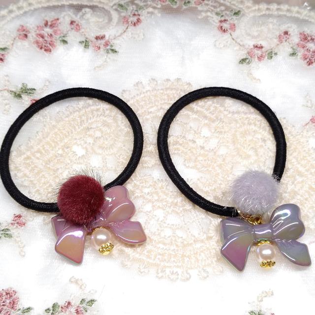 ハンドメイド☆ヘアゴム☆2個セット < 女性ファッション ハンドメイド☆ヘアゴム☆2個セット < 女性ファッションの