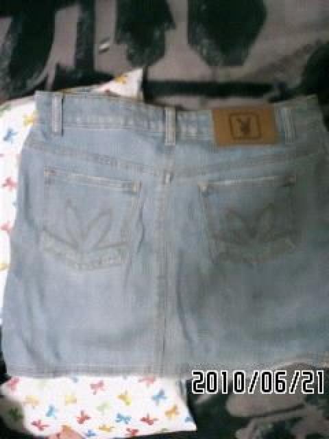 PLAYBOY・生地重ね風デザインダメージデニムスカート < ブランド PLAYBOY・生地重ね風デザインダメージデニムスカート < ブランドの