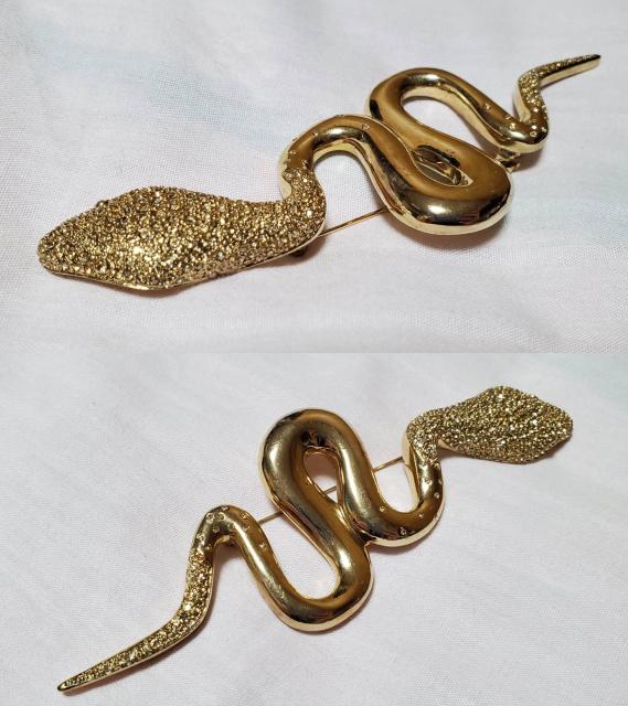 正規 限定 Dior ラグジュアリー スネークブローチ ゴールド×パヴェストーン 蛇 12cm エクストララージXL ネックレス○ < ブランド  正規 限定 Dior ラグジュアリー スネークブローチ ゴールド×パヴェストーン 蛇 12cm エクストララージXL ネックレス○ < ブランドの