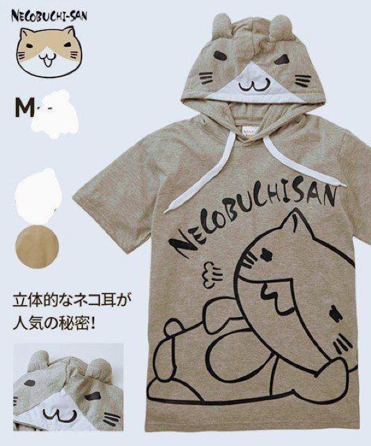 Mサイズ!紳士サイズ!ねこぶちさん!天竺ネコ耳付き!なりきり!半袖!パーカー新品!タグ付き! < 男性ファッション  Mサイズ!紳士サイズ!ねこぶちさん!天竺ネコ耳付き!なりきり!半袖!パーカー新品!タグ付き!  < 男性ファッションの