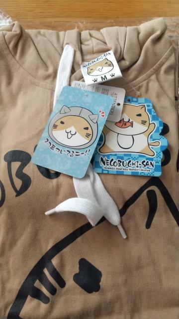 Mサイズ!紳士サイズ!ねこぶちさん!天竺ネコ耳付き!なりきり!半袖!パーカー新品!タグ付き! < 男性ファッション  Mサイズ!紳士サイズ!ねこぶちさん!天竺ネコ耳付き!なりきり!半袖!パーカー新品!タグ付き! < 男性ファッションの