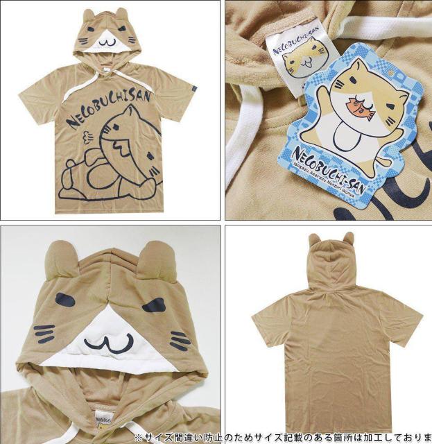 Mサイズ!紳士サイズ!ねこぶちさん!天竺ネコ耳付き!なりきり!半袖!パーカー新品!タグ付き! < 男性ファッション  Mサイズ!紳士サイズ!ねこぶちさん!天竺ネコ耳付き!なりきり!半袖!パーカー新品!タグ付き! < 男性ファッションの