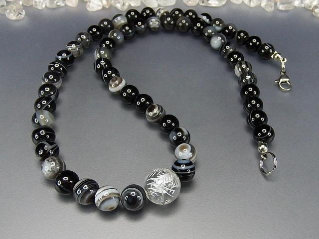 天眼石8mm水晶銀龍12mmネックレスワイヤー仕上げ天神の眼魔除け < 女性アクセサリー/時計  天眼石8mm水晶銀龍12mmネックレスワイヤー仕上げ天神の眼魔除け < 女性アクセサリー/時計の
