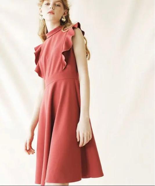 REDYAZELレディアゼルフリルフレアワンピースドレスノースリーブピンクレッドモックネックデイリーオケージョンパーティー赤結婚式 < 女性ファッション REDYAZELレディアゼルフリルフレアワンピースドレスノースリーブピンクレッドモックネックデイリーオケージョンパーティー赤結婚式 < 女性ファッションの