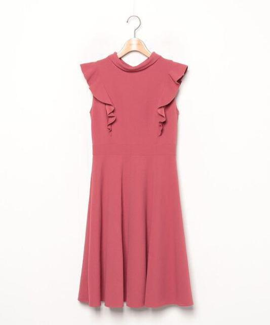 REDYAZELレディアゼルフリルフレアワンピースドレスノースリーブピンクレッドモックネックデイリーオケージョンパーティー赤結婚式 < 女性ファッション REDYAZELレディアゼルフリルフレアワンピースドレスノースリーブピンクレッドモックネックデイリーオケージョンパーティー赤結婚式 < 女性ファッションの