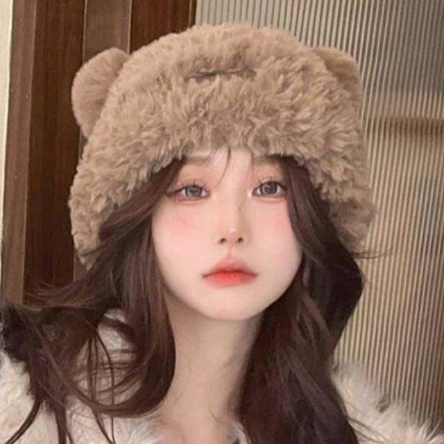 新品★ふわふわモコモコ可愛いボンボン耳付ニット帽/ブラウン < 女性ファッション  新品★ふわふわモコモコ可愛いボンボン耳付ニット帽/ブラウン  < 女性ファッションの
