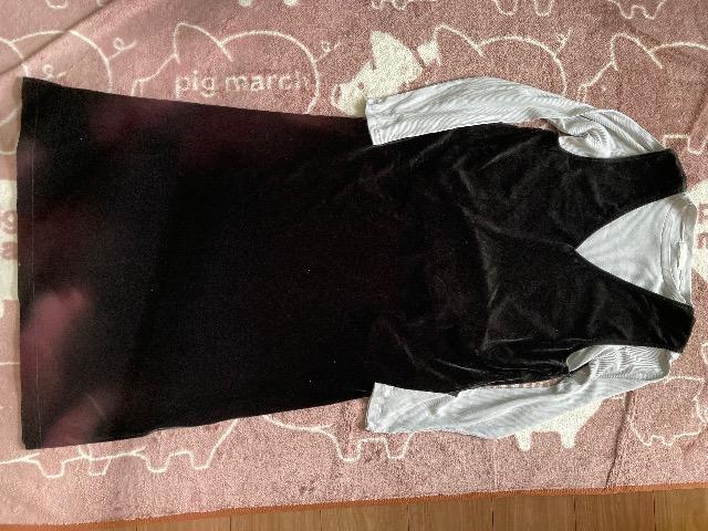 ehka sopoシンプルなカットソー/グリーンパークス購入2WAYベロアジャンバースカート < ブランド  ehka sopoシンプルなカットソー/グリーンパークス購入2WAYベロアジャンバースカート < ブランドの