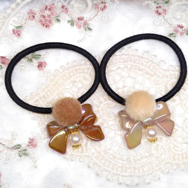 ハンドメイド☆ヘアゴム☆2個セット < 女性ファッション ハンドメイド☆ヘアゴム☆2個セット < 女性ファッションの
