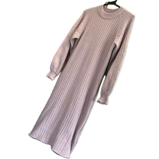 ミスティーウーマン ピンク リブ ニット ワンピ サイド ジップ スリット < 女性ファッション ミスティーウーマン ピンク リブ ニット ワンピ サイド ジップ スリット < 女性ファッションの