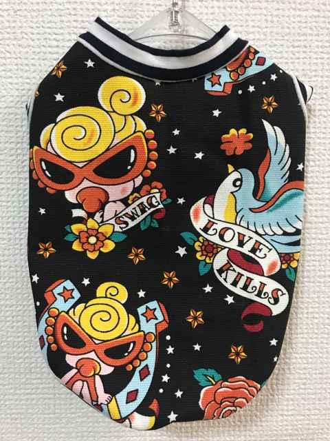 ★ハンドメイド ヒスミニ シャツ バラ柄 黒 ボーダー 犬服 S★ < ペット/手芸/園芸  ★ハンドメイド ヒスミニ シャツ バラ柄 黒 ボーダー 犬服 S★  < ペット/手芸/園芸の