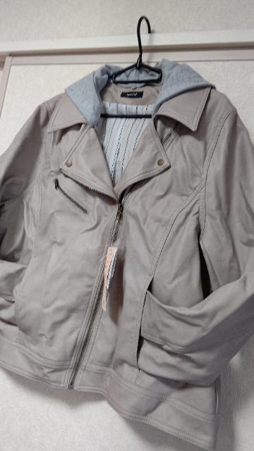 大きいサイズ★合皮フード付ライダースジャケット★3L★ < 女性ファッション  大きいサイズ★合皮フード付ライダースジャケット★3L★ < 女性ファッションの