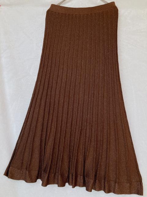 ROPE ロペ リブニット 銀糸入り ロングスカート ウエストゴム 36(S) N2m < ブランド  ROPE ロペ リブニット 銀糸入り ロングスカート ウエストゴム 36(S) N2m < ブランドの