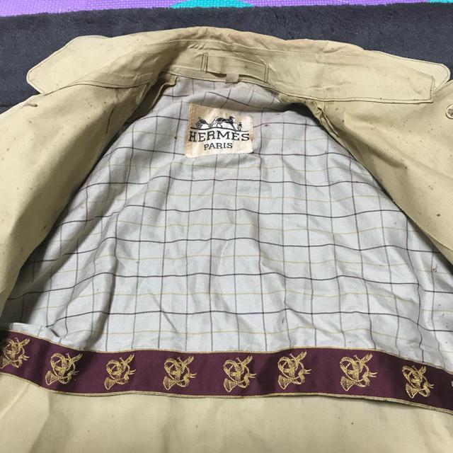 正規品 ヴィンテージ エルメス ゴム引きコットン ロングレインコート カーキ 32 レディースM位 < ブランド 正規品 ヴィンテージ エルメス ゴム引きコットン ロングレインコート カーキ 32 レディースM位 < ブランドの