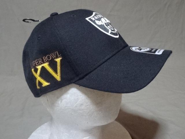 USA購入【47BRAND】NFL ラスベガス レイダース【Super Bowl XV】ロゴ刺繍入り キャップ < 男性ファッション  USA購入【47BRAND】NFL ラスベガス レイダース【Super Bowl XV】ロゴ刺繍入り キャップ < 男性ファッションの
