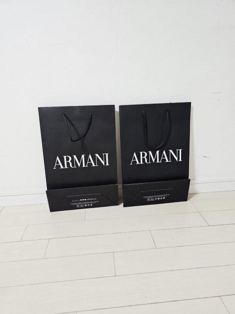 (5) ARMANI ショップ袋 中 2枚セット 37p×24.5p < ブランド  (5) ARMANI ショップ袋 中 2枚セット 37p×24.5p < ブランドの
