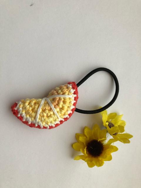 ハンドメイド  ヘアゴム フルーツシリーズ 甘いオレンジ♪ < 女性ファッション  ハンドメイド  ヘアゴム フルーツシリーズ 甘いオレンジ♪ < 女性ファッションの